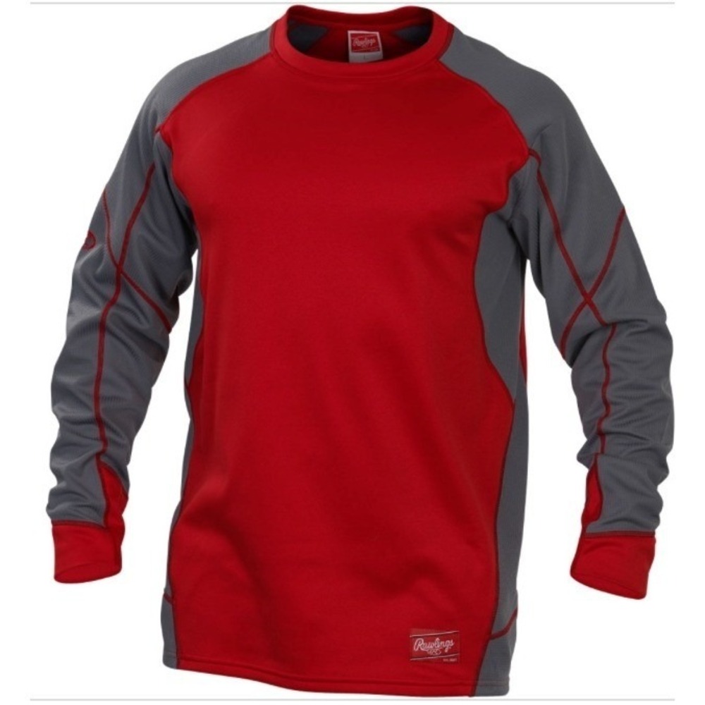 Rawlings Pullover Men 2XL Red New Athletic Training Long Sleeve UDFP4-S-92